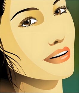 微笑女性头像插画