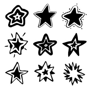 多样星星图案设计元素