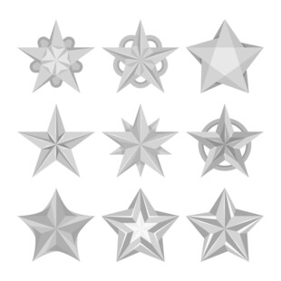 多样银色星星图案集合
