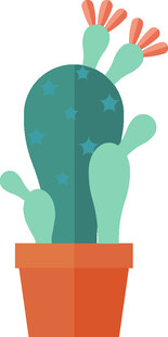 盆栽仙人掌插画