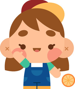可爱女孩与橙子的欢乐时刻