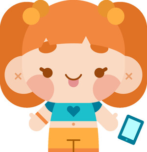 可爱女孩手持手机