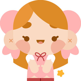可爱双马尾女孩开心模样