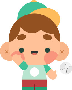 可爱男孩玩球瞬间