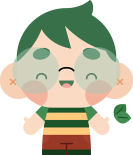 可爱绿发男孩卡通形象