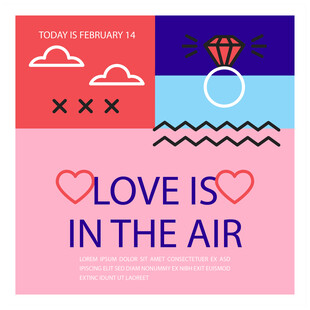 浪漫爱情主题插画设计