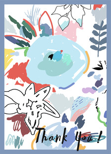 手绘感谢插画图案设计