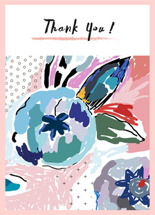 水彩花卉感谢卡片图案