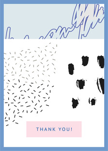 简约手绘图案感谢卡设计