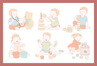 幼儿玩耍活动插画
