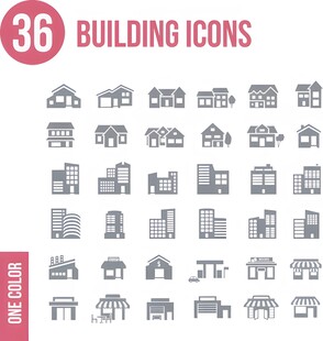 36个建筑图标集合