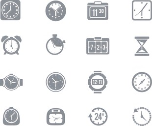 各式计时工具图标集合