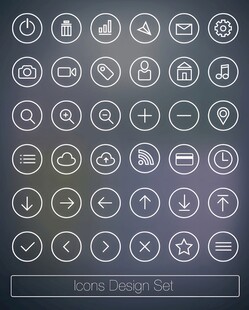 简洁圆形图标设计集合