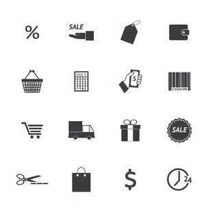 购物与金融相关图标集合