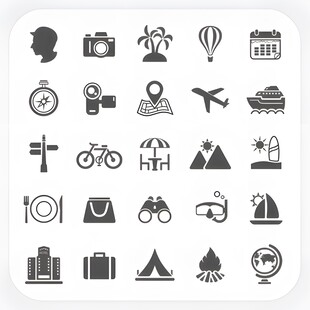 旅行相关图标集合
