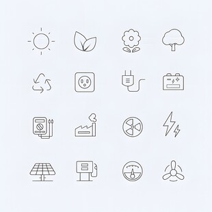 简约线条图标集合