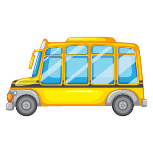 黄色卡通风格小型巴士