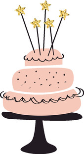三层星星装饰生日蛋糕