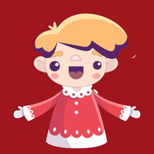 可爱红衣卡通小女孩