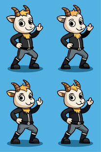 跳舞的卡通山羊形象