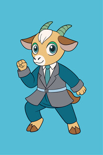 商务风山羊卡通形象