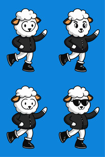 跳舞的绵羊卡通形象
