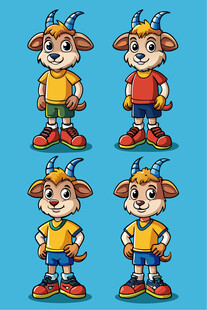 卡通山羊角色多样造型