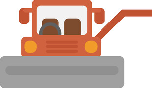 橙色道路清扫车