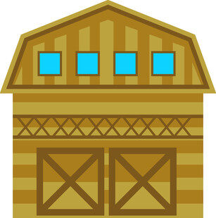 木质谷仓建筑插画
