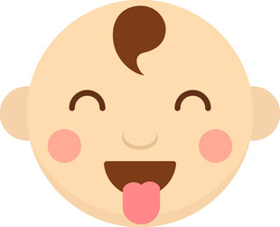 吐舌微笑的可爱小婴儿