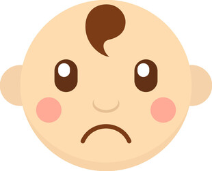 愁容满面的可爱小婴儿