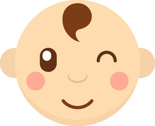 可爱眨眼婴儿头像