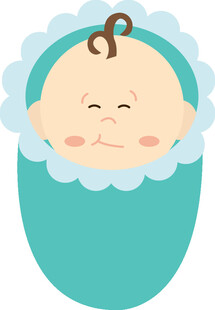 可爱宝宝裹在襁褓中