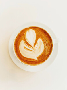 精美拉花咖啡特写