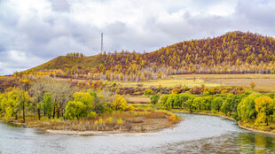 柴河月亮小镇秋景