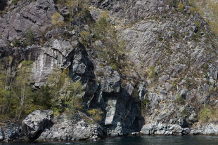 山间岩石与植被景观