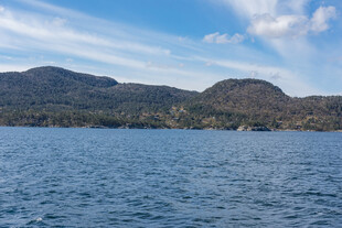 宁静湖景与远山