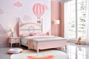 梦幻粉色系儿童卧室空间