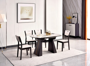 现代简约风格餐厅桌椅组合
