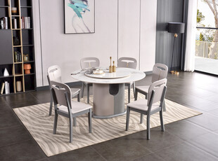 现代简约风格圆形餐桌椅