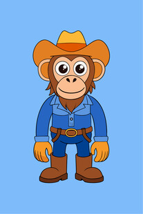 穿牛仔装的猴子