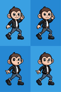 卡通人物多样动作展示