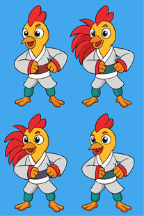 卡通功夫鸡形象展示