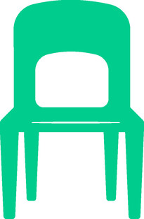 绿色简约塑料椅子图案