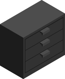 黑色三抽屉文件柜