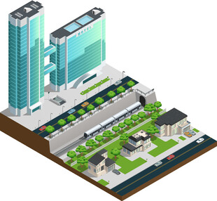 城市建筑景观立体效果图