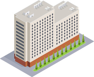 现代多层办公楼建筑模型