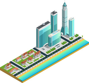 城市建筑景观立体效果图