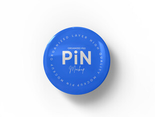 蓝色圆形PIN徽章