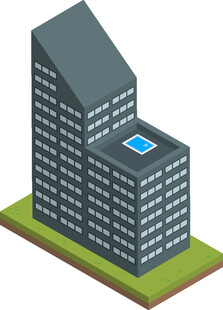 现代风格等距建筑模型